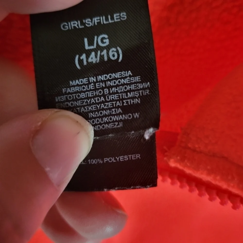 The North Face Girls Coral Fleece Zip up jacket size Large 14/16‎